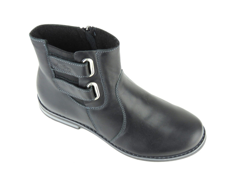 Kožené dámské kotníkové boty polské značky HELIOS Komfort 519 černé barvy