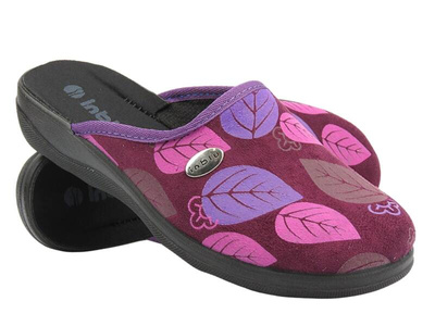 Dámské domácí pantofle - INBLU CU-5F Maroon - Nazouvací pantofle 