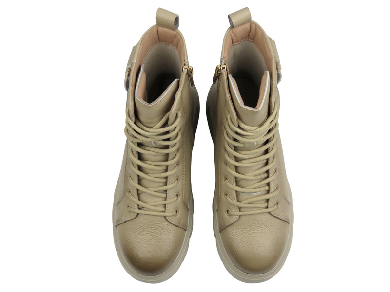 Černé dámské kotníkové boty z kůže Cambell 25-19350