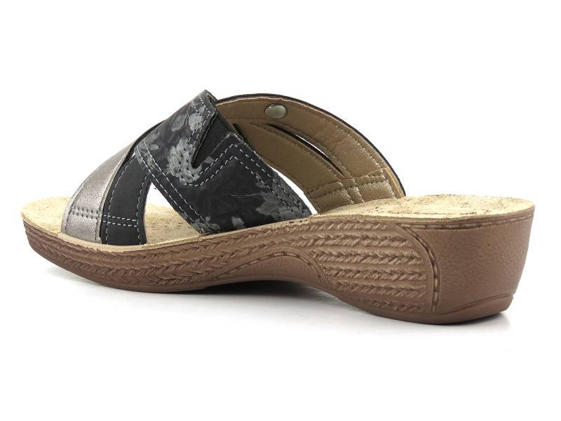 Dámské žabky se třemi pruhy - Inblu GL-38, černé