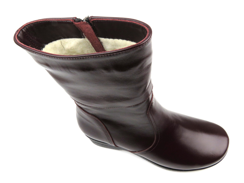 Dámské kozačky zateplené vlnou - AGXBUT 337, bordó