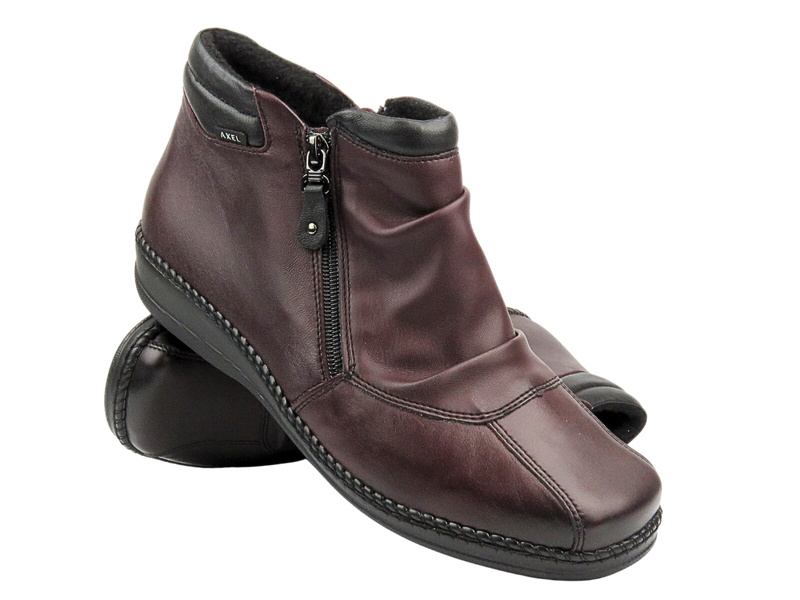 Pohodlné dámské kotníkové boty na zip - Axel 1725, černé