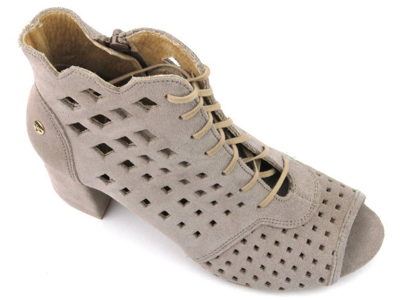 Jarní kotníkové boty, dámské semišové sandály - MACIEJKA 05966-10, béžová