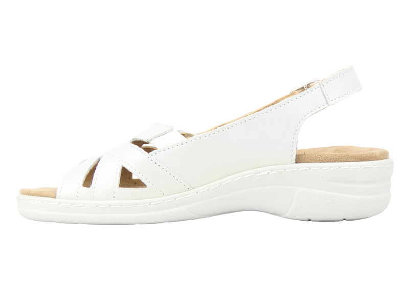 Dámské kožené pantofle s nastavitelnými pásky HELIOS Comfort 186, stříbrné