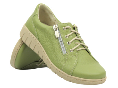 Dámské kožené polobotky HELIOS Comfort 429, zelené