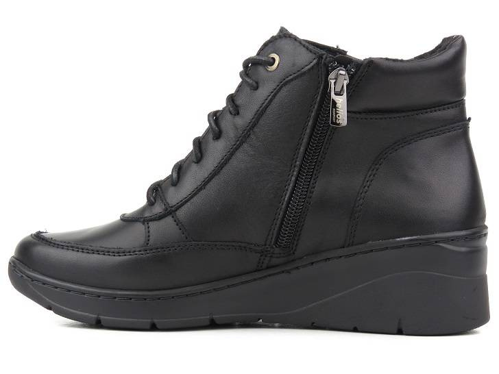 Dámské kožené kozačky ve sportovním stylu - HELIOS Komfort 568, černé