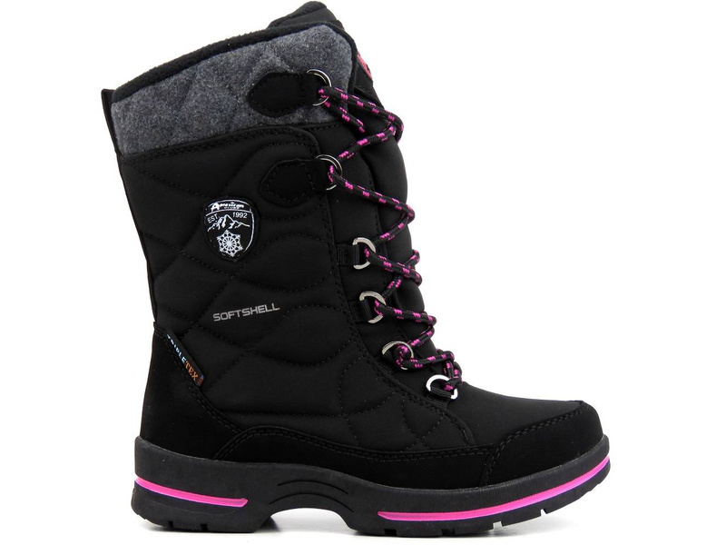 Dětské sněhule s membránou a softshellem - AMERICAN CLUB SN19, černé