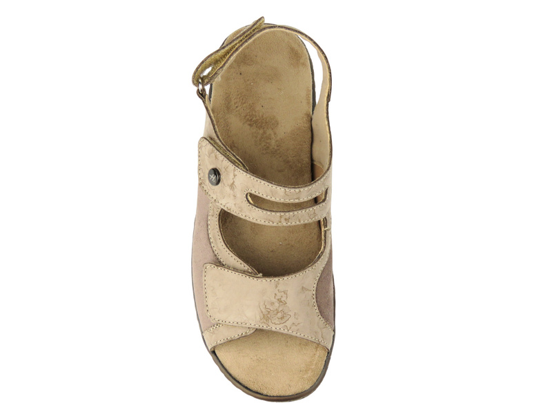 Dámské kožené sandály HELIOS Comfort 172, béžové
