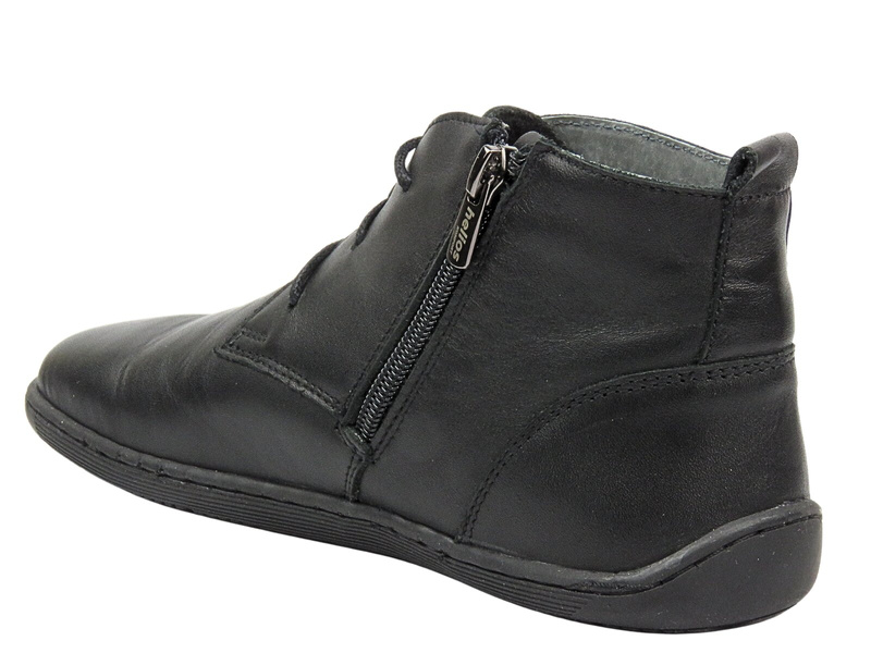 Barefoot kožené minimalistické dámské kotníkové boty černé