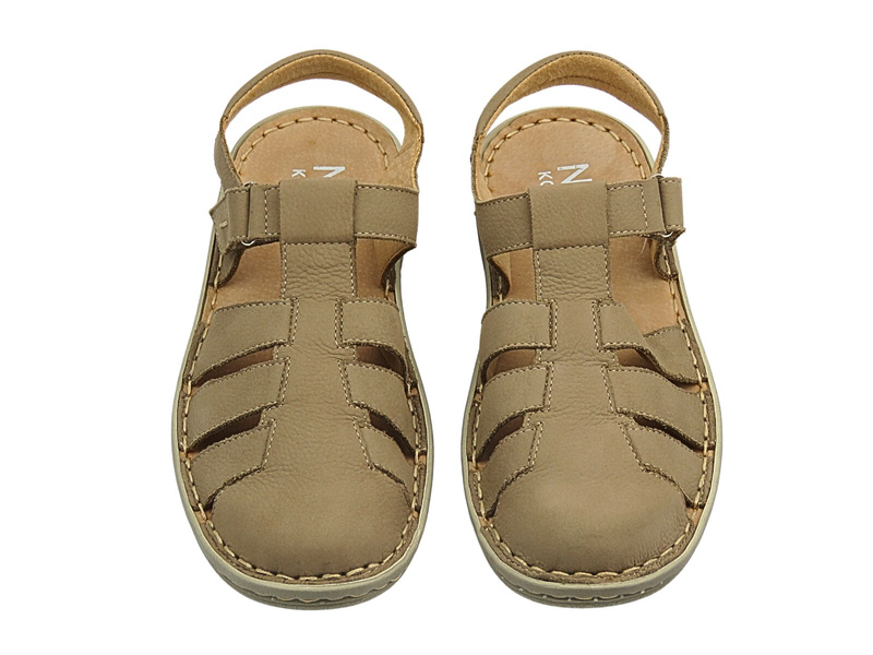 Kožené dámské sandály béžové Nika Komfort 1426