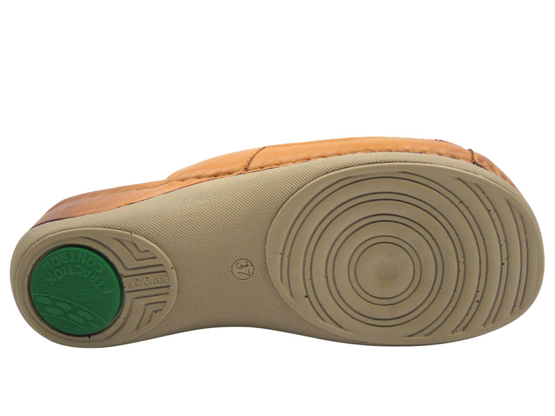 Dámské kožené pantofle hnědé Leon 912