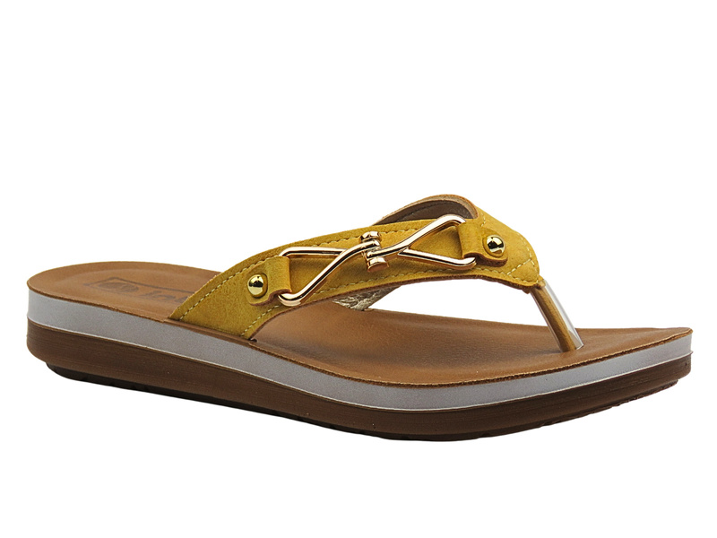 Žabky dámské se zdobením – INBLU ZO-12, žluté