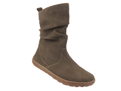 Dámské barefoot kotníkové boty z velurové kůže Nika 1465, čokoládové