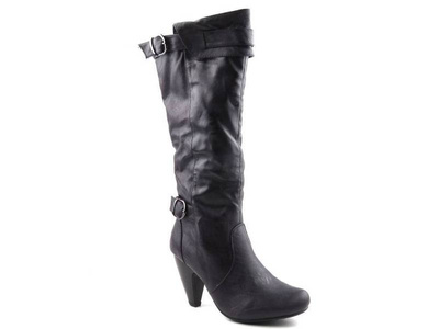 Dámské kozačky na podpatku - FANCO LM1019-7, tmavě fialové