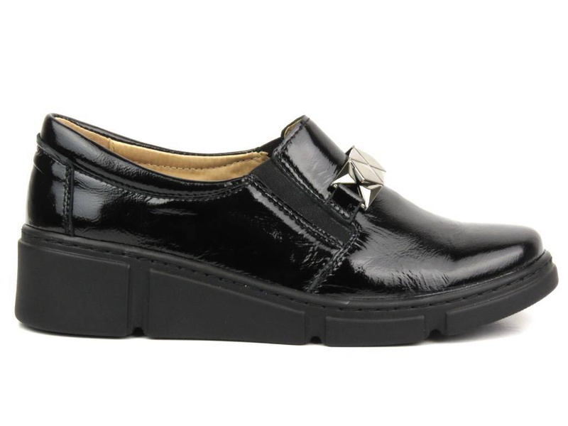Dámská lakovaná obuv - HELIOS Komfort 404-2, černá