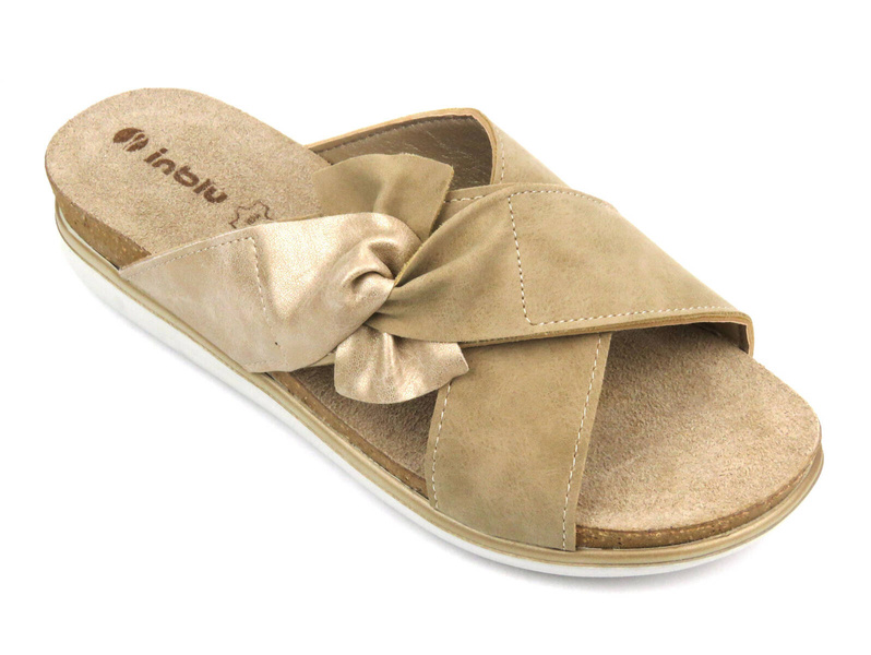 Dámské žabky se zkříženými ramínky - INBLU PG-18, písk