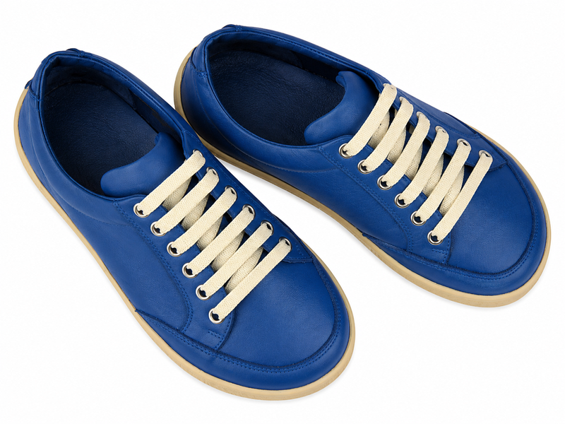 Barefoot kožené minimalistické dámské polobotky Nika Komfort 26014, modré