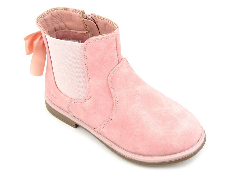 Zateplené dětské kozačky - WOJTYŁKO 21007, růžové