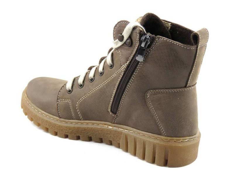 Dámské kožené kozačky HELIOS Komfort 577, béžová