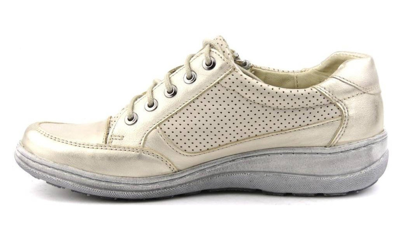 Lehká, měkká dámská obuv na zip - Helios Komfort 357, zlatá