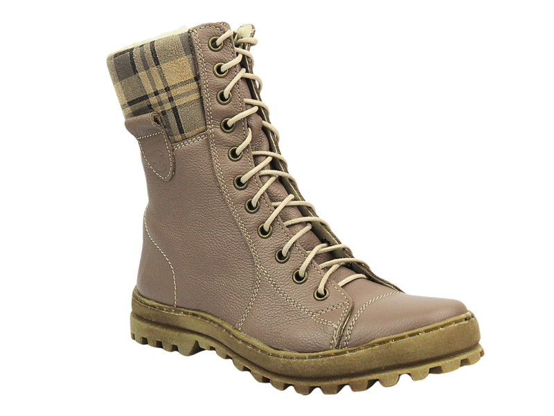 Dámské kožené návleky - HELIOS Comfort 611, khaki