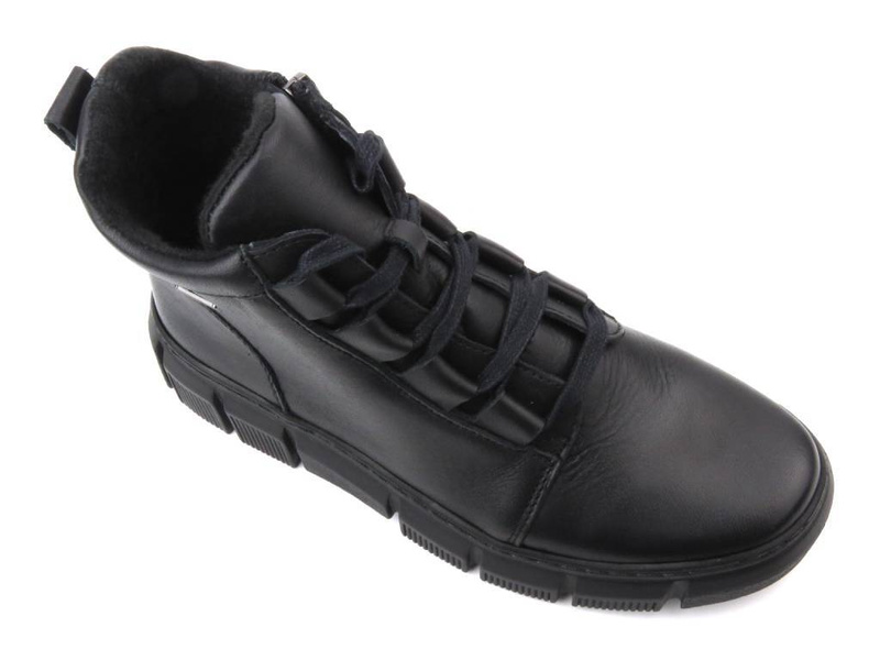 Kožené dámské kotníkové boty polské značky HELIOS KOMFORT 523, černá 2