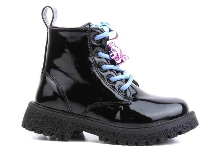 Teplé kozačky, dětské kozačky s vlnou - MISS E 23DZ23-6574, černá