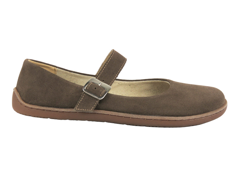 Dámské barefoot minimalistické kožené polobotky Nika Komfort 1445, hnědé