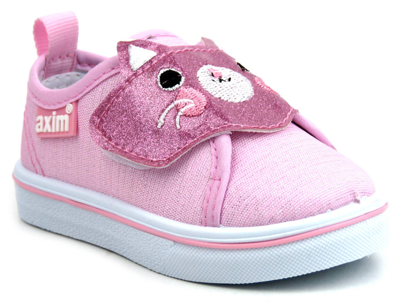 Pohodlné dětské tenisky s kočkou na svršku - AXIM 22102, růžové