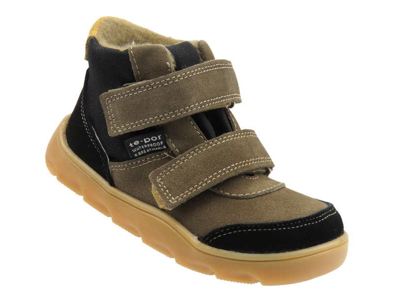 Dětské kotníkové boty na suchý zip - Jamet 1124, černohnědé