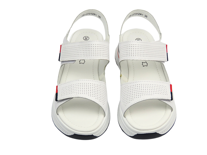 Kožené dámské sandály bílé Cambell 25-07312