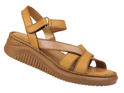 Dámské kožené sandály Nika Comfort 082, hnědé