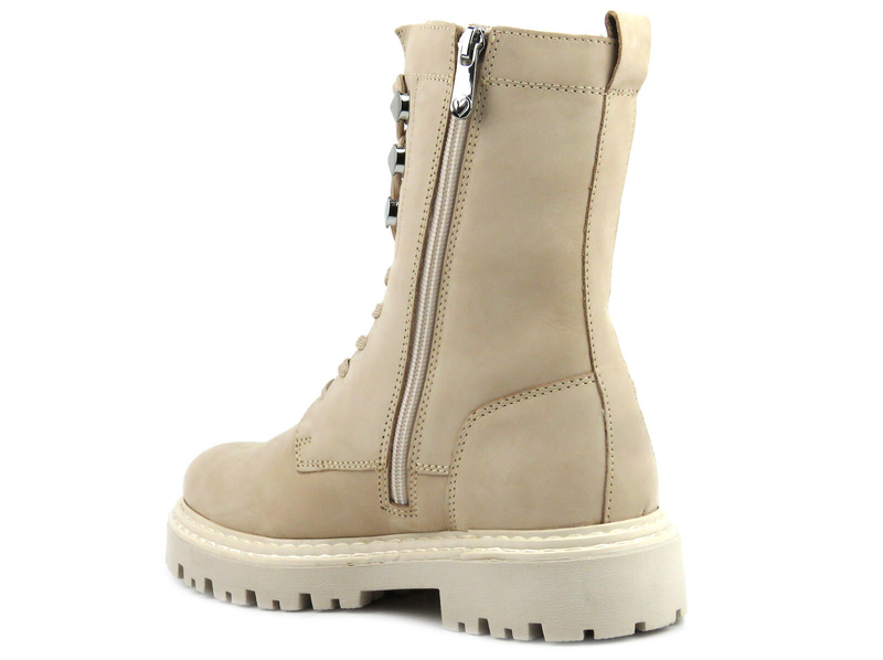 Kožené boty, dámské zateplené boty - Marco Tozzi Marco Tozzi 2-26296-41, krémové