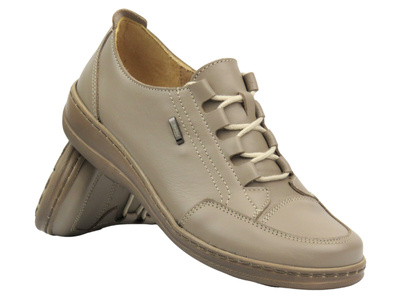 Pohodlné dámské polobotky z přírodní kůže Helios Komfort 408, béžová