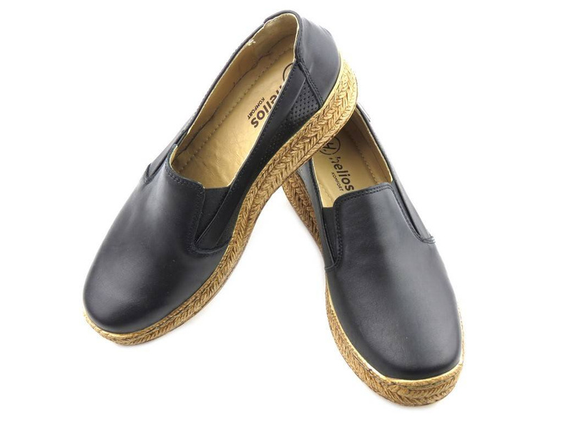 Dámská obuv s copánkovou podrážkou, Helios 350S, černá