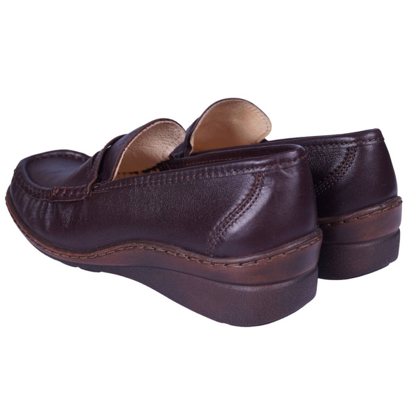 Kožené boty, dámské mokasíny - Syrena 1532, hnědá