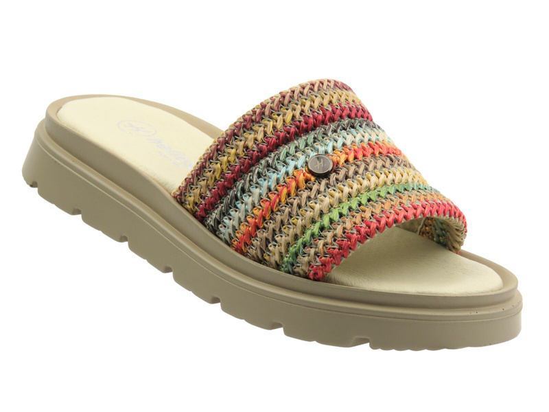 Kožené dámské pantofle vícebarevné Helios Komfort 156