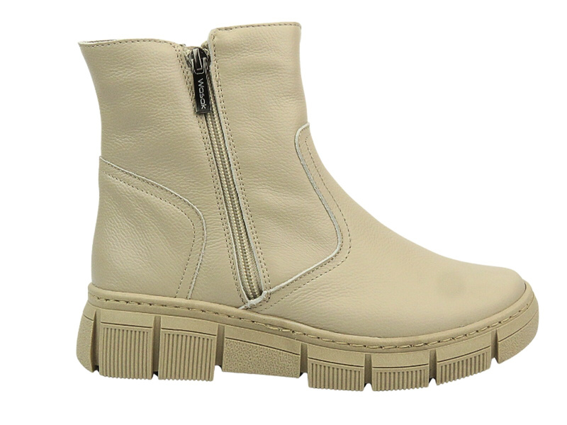 Pohodlné dámské boty z měkké kůže - WASAK 0730, ecru
