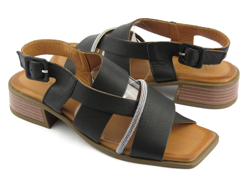 Dámské sandály s hranatou špičkou - VENEZIA 039892176, černé