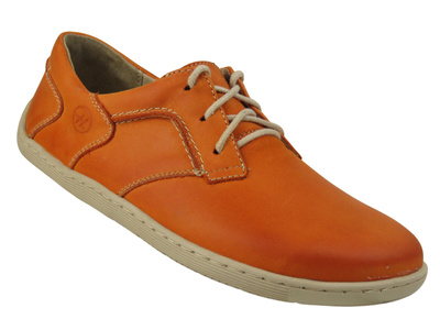 Dámské kožené minimalistické barefoot boty Helios Komfort 715-2B, oranžové