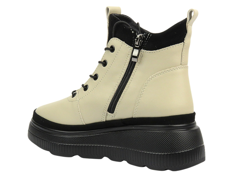 Kožené dámské kotníkové boty na platformě - Filippo DBT4146/23, černé