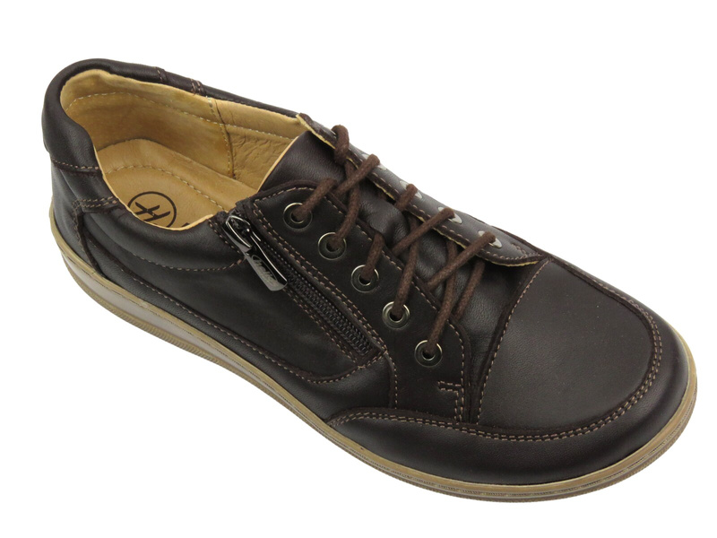 Pohodlné dámské boty ve sportovním stylu - Helios Comfort 357, tmavě hnědá