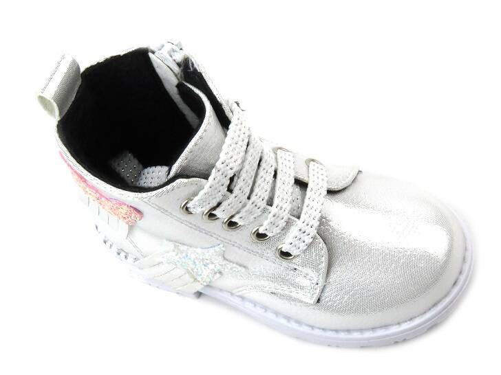 Dětské boty s hvězdou a medvídkem - Navy Dot 22-61060, stříbrná