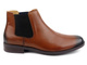 Pánské kožené Chelsea boty s tónovanou špičkou - GOE II1N4035, hnědé