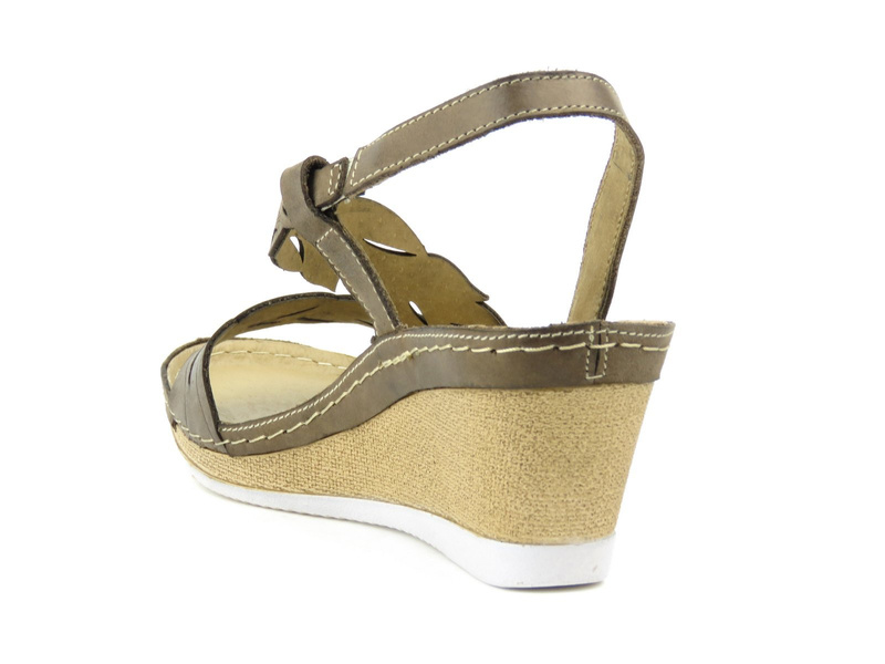 Kožené dámské sandály na klínku - HELIOS Komfort 268