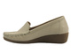 Kožené dámské mokasíny na klínku ecru Helios Komfort 4020