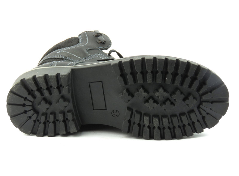 Dámské kožené kozačky zateplené vlnou - HELIOS Komfort 616/2G, černé