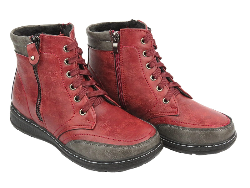 Dámské zateplené návleky - Potocki 24-90307, červená