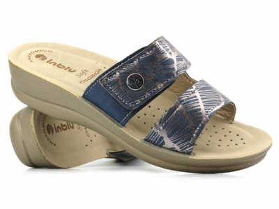 Pohodlné dámské pantofle na suchý zip - INBLU VR-60, modré