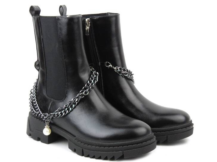 Zateplené dámské kotníkové boty - Potocki 22-18072, černé